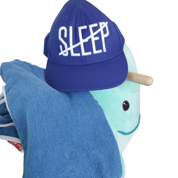 210 Fitted No Sleep Navy Blue Baseb Flat Cap - Picture 3 of 5